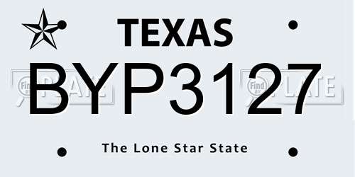 BYP3127 Texas License Plate