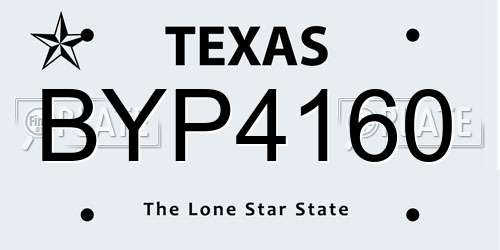 BYP4160 Texas License Plate