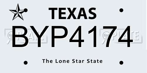 BYP4174 Texas License Plate