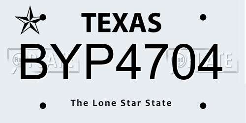 BYP4704 Texas License Plate