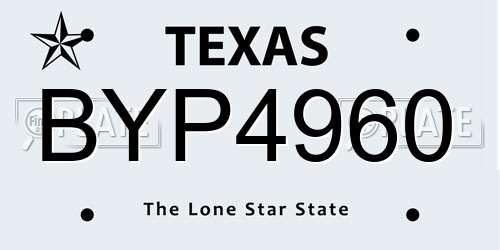 BYP4960 Texas License Plate