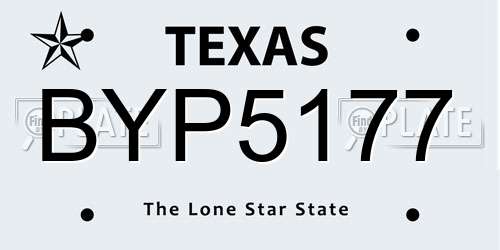 BYP5177 Texas License Plate