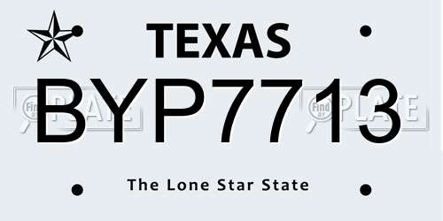 BYP7713 Texas License Plate
