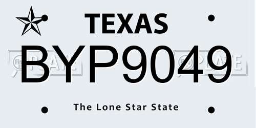 BYP9049 Texas License Plate