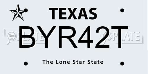 BYR42T Texas License Plate