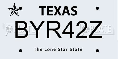 BYR42Z Texas License Plate