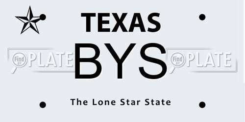 BYS Texas License Plate