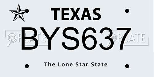 BYS637 Texas License Plate