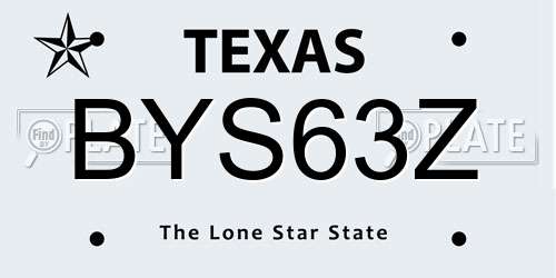 BYS63Z Texas License Plate