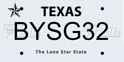 BYSG32 Texas License Plate