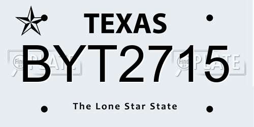 BYT2715 Texas License Plate
