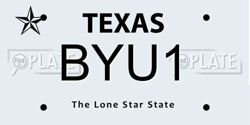BYU1 Texas License Plate