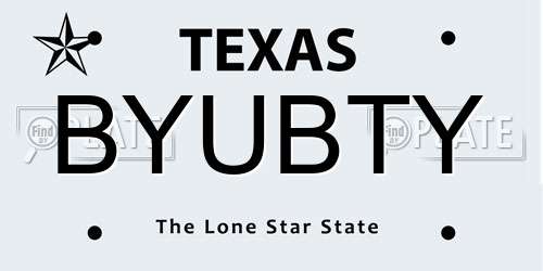 BYUBTY Texas License Plate