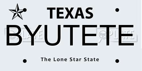 BYUTETE Texas License Plate