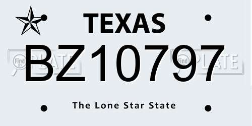 BZ10797 Texas License Plate