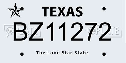 BZ11272 Texas License Plate