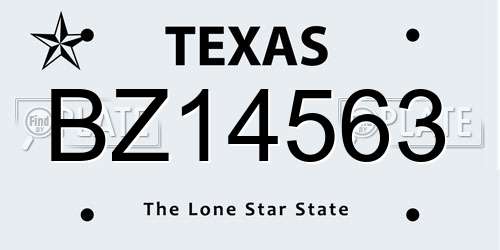 BZ14563 Texas License Plate