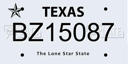BZ15087 Texas License Plate
