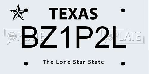 BZ1P2L Texas License Plate