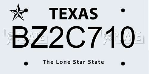 BZ2C710 Texas License Plate