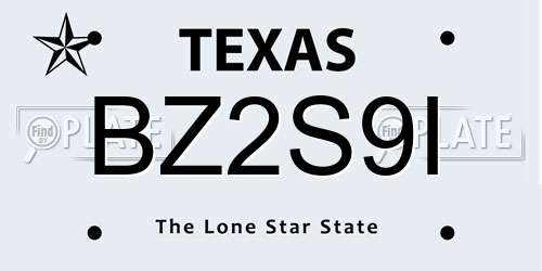 BZ2S9I Texas License Plate