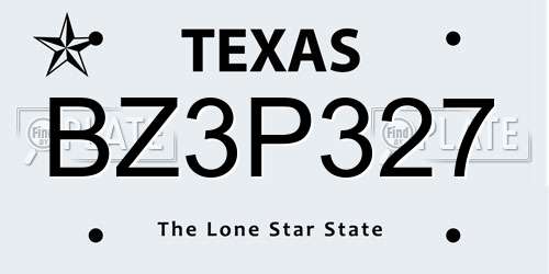 BZ3P327 Texas License Plate