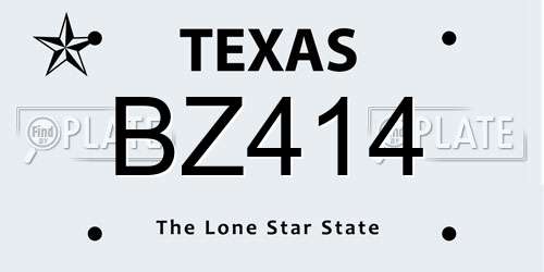 BZ414 Texas License Plate