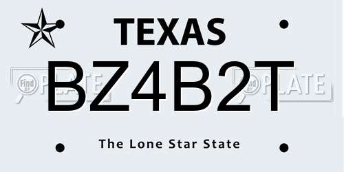 BZ4B2T Texas License Plate