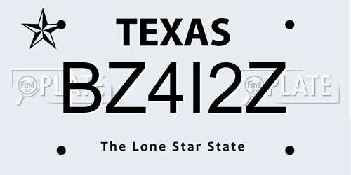 BZ4I2Z Texas License Plate