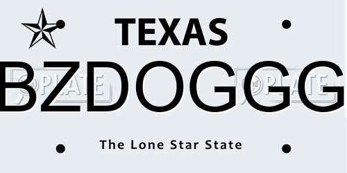 BZDOGGG Texas License Plate