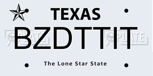 BZDTTIT Texas License Plate