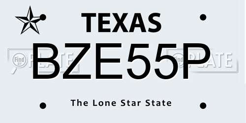 BZE55P Texas License Plate