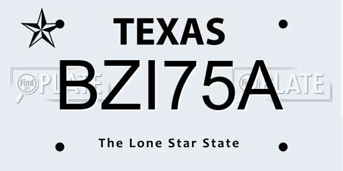 BZI75A Texas License Plate