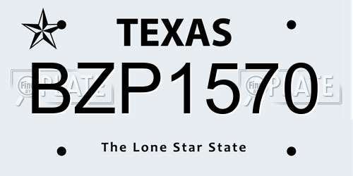 BZP1570 Texas License Plate
