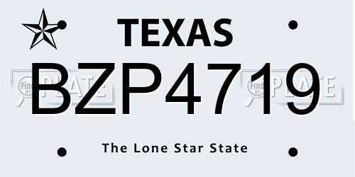 BZP4719 Texas License Plate