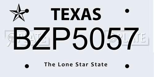 BZP5057 Texas License Plate