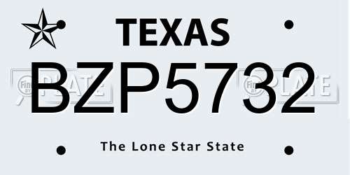 BZP5732 Texas License Plate
