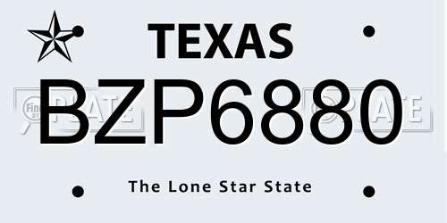 BZP6880 Texas License Plate