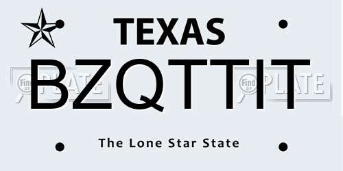BZQTTIT Texas License Plate