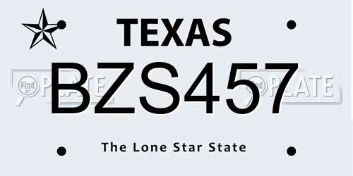BZS457 Texas License Plate
