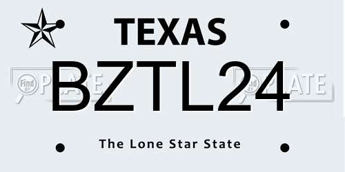 BZTL24 Texas License Plate