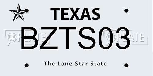BZTS03 Texas License Plate