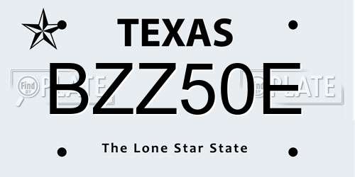 BZZ50E Texas License Plate
