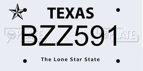 BZZ591 Texas License Plate