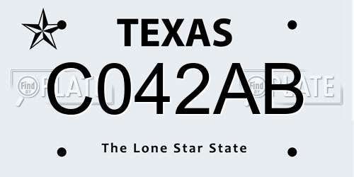 C042AB Texas License Plate
