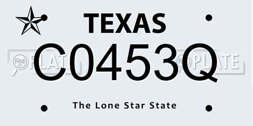 C0453Q Texas License Plate