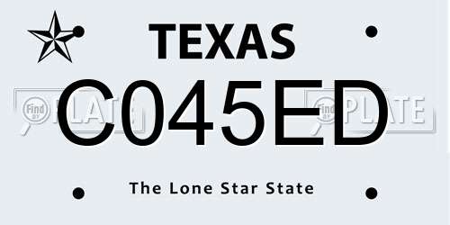 C045ED Texas License Plate