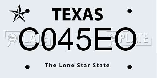 C045EO Texas License Plate