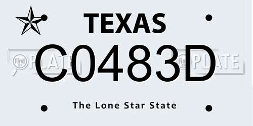 C0483D Texas License Plate