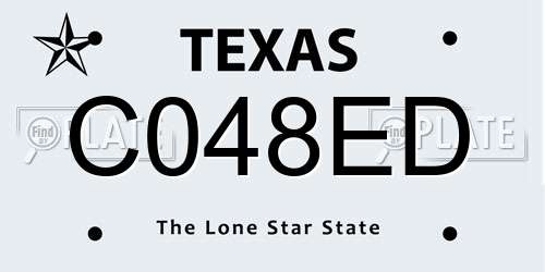 C048ED Texas License Plate